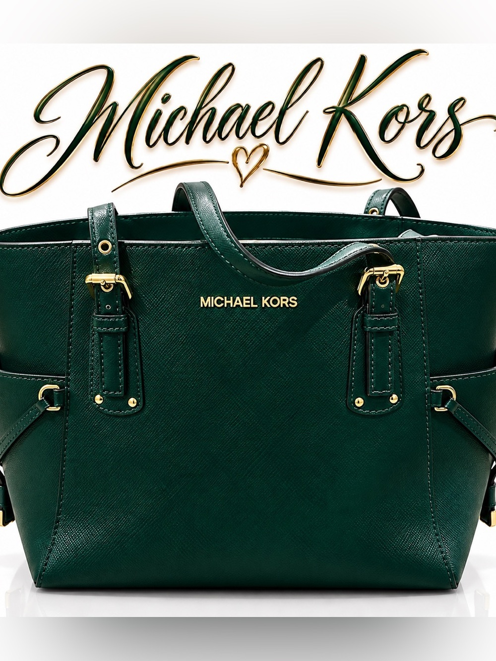 Michael Kors Green Leather Tote Bag